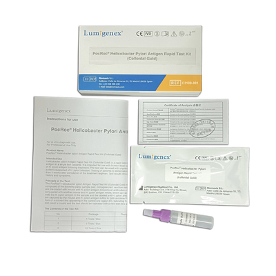 Essai rapide rapide de kit d'essai d'essai de Helicobacter d'antigène à la maison de pylores (or colloïdal) H.Pylori par le spécimen fécal