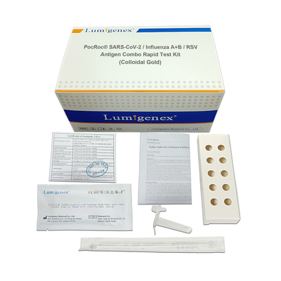Grippe A+B/cassette colloïdale rapide combinée d'essai d'or du kit Covid-19 d'essai antigène de RSV pour l'usage à la maison