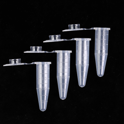 Tubes de microcentrifugeuse stériles clairs, tubes de microcentrifugeuse de pp 1,5