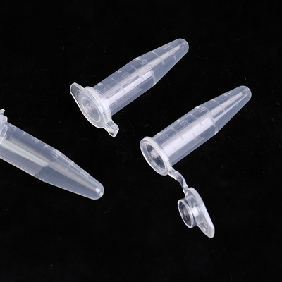 Tubes de microcentrifugeuse stériles clairs, tubes de microcentrifugeuse de pp 1,5