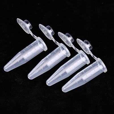 Tubes de microcentrifugeuse stériles clairs, tubes de microcentrifugeuse de pp 1,5